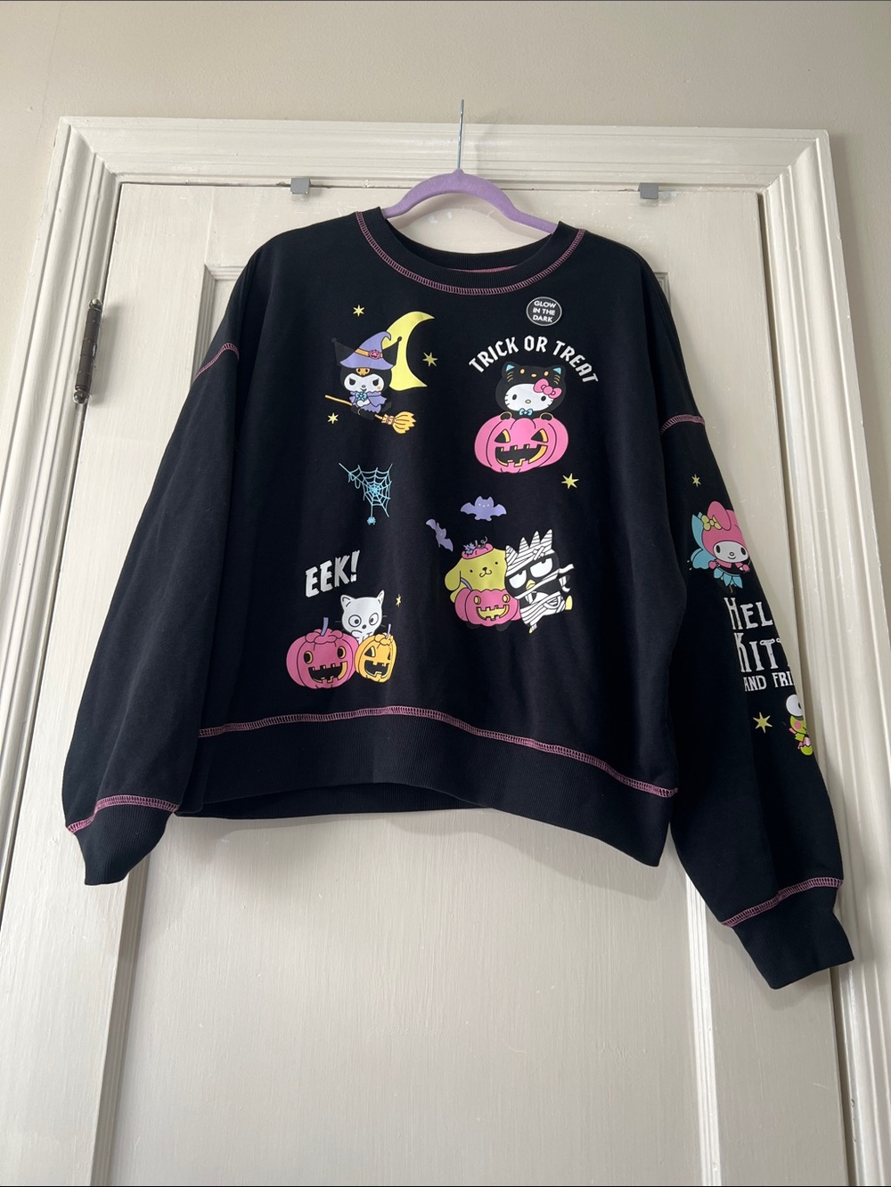 Hello Kitty Black Halloween Glow in the dark Graphic Sweatshirt